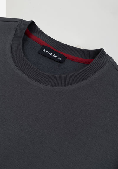 Obsidian Grey Cotton Sweatshirt