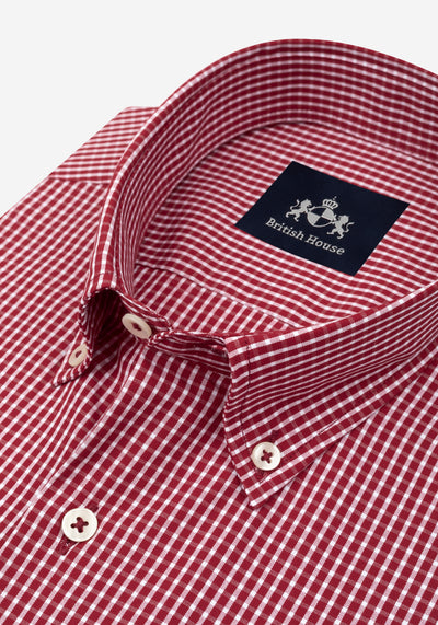 Regent Red Checked Poplin Shirt