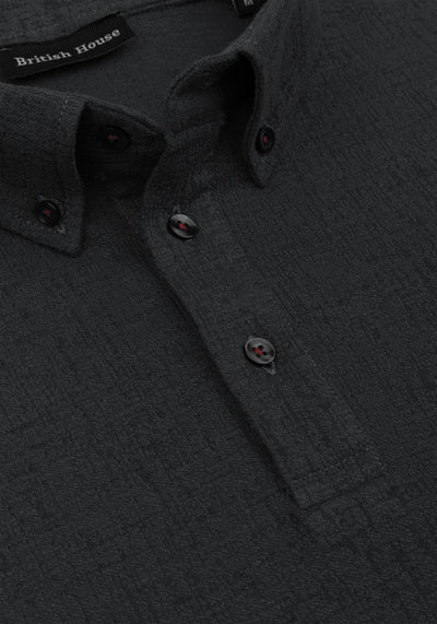 Evergreen Black Jacquard Polo Shirt