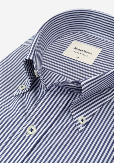 Marine Navy Stripe Aero-Hybrid Shirt