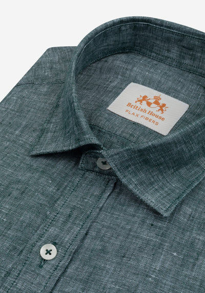 Sage Green Belgian Linen Shirt