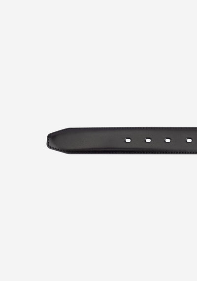 Metallic Black Spanish Genuine Leather Belt