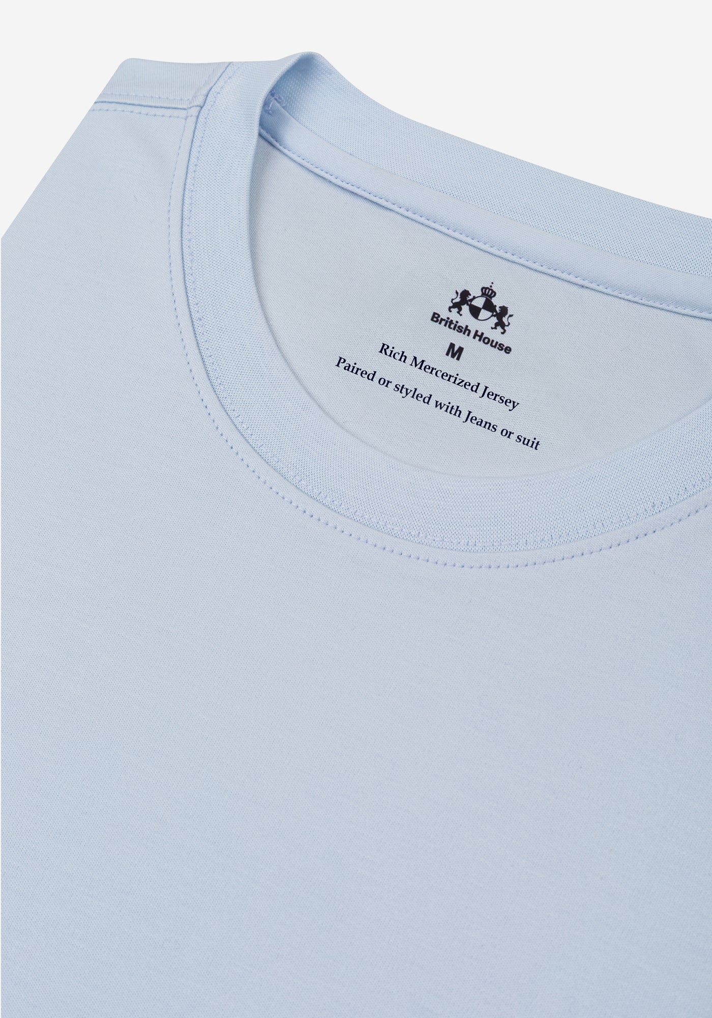 Mist Blue Mercerized Interlock Jersey
