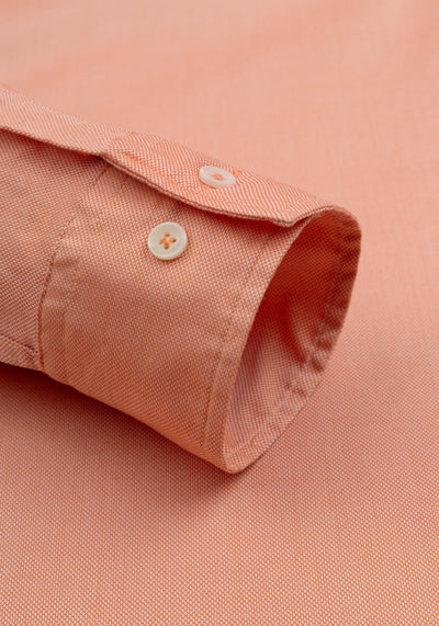 Peach Orange Washed Oxford Shirt