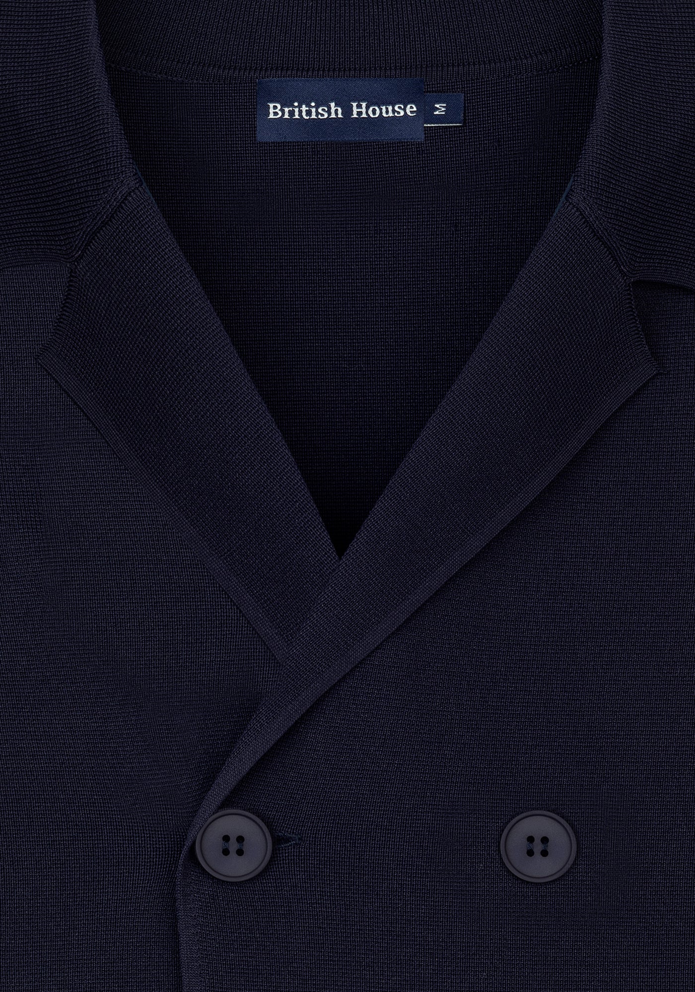 Lapis Navy Double-Breasted Polyamide Jardigan
