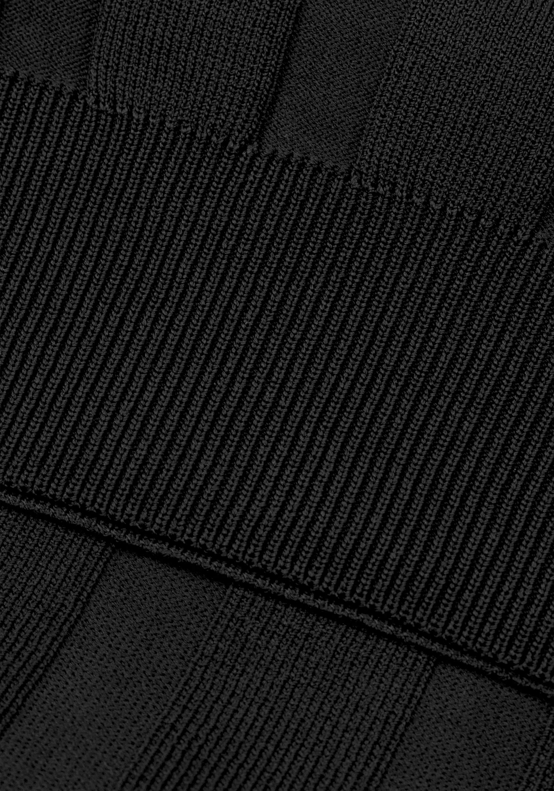 Midnight Black Polyamide Knitted Polo Shirt