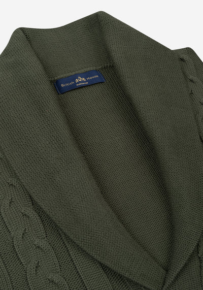 Dune Olive Heavy Knitted Cardigan