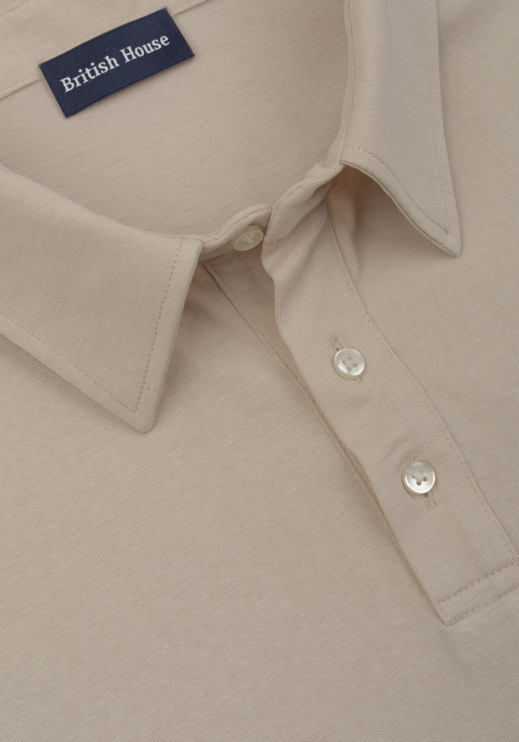 Barley Beige Cotton Polo Shirt