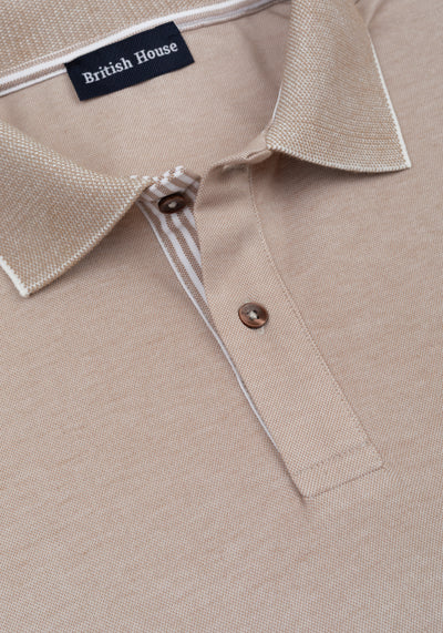 Dune Beige Cotton Polo Shirt