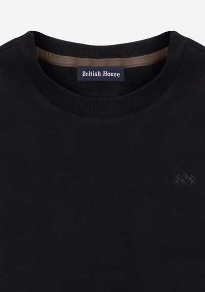Pitch Black Cotton Sweatshirt