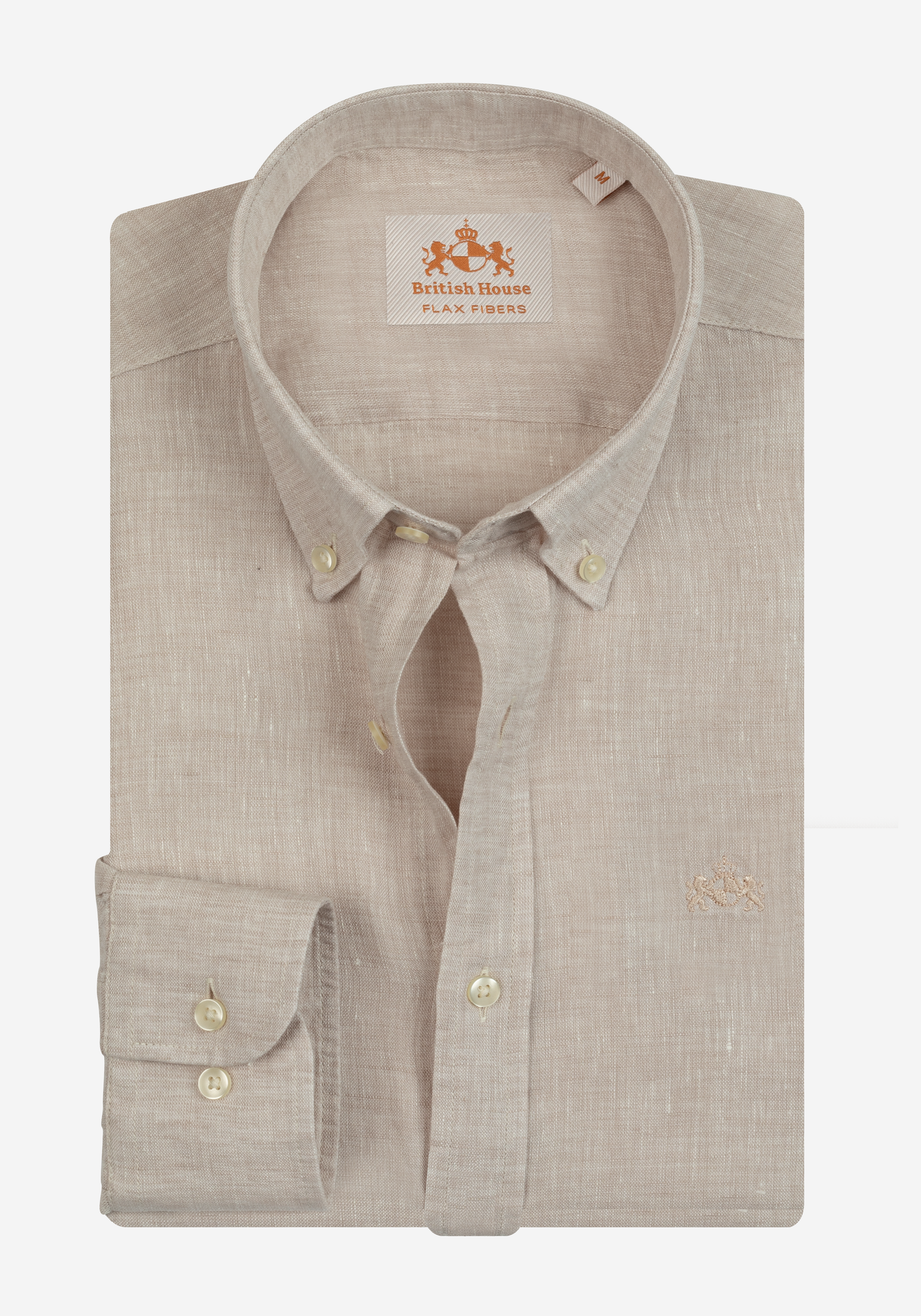 Palm Beige Belgian Linen Shirt