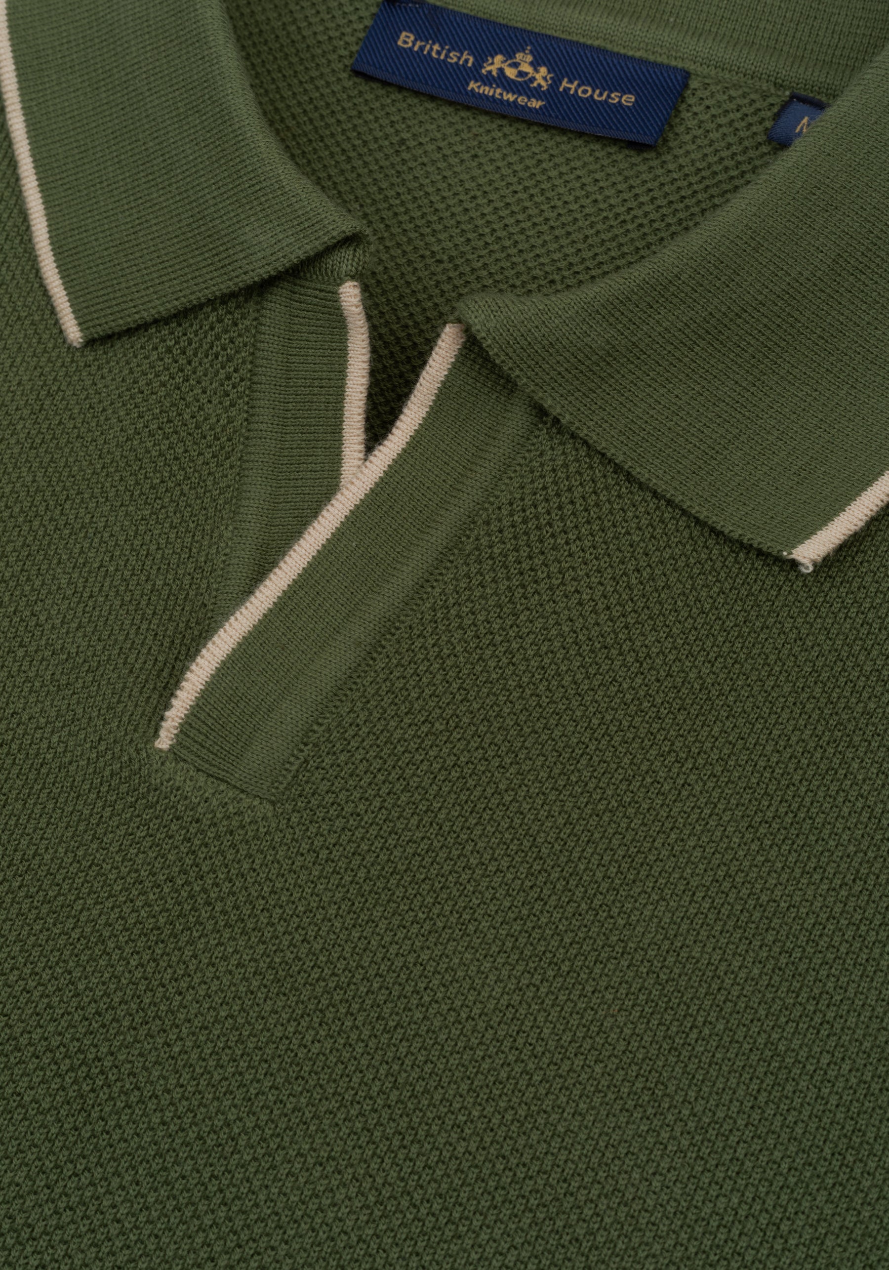 Forest Olive Knitted Polo Shirt