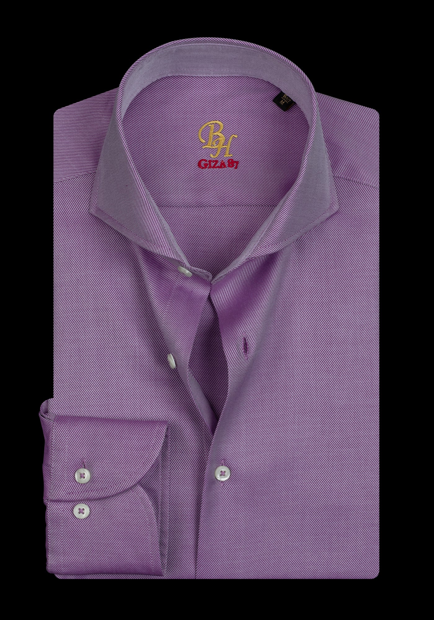 Giza 87 Cotton Grape Purple Stripe Fine Twill Shirt
