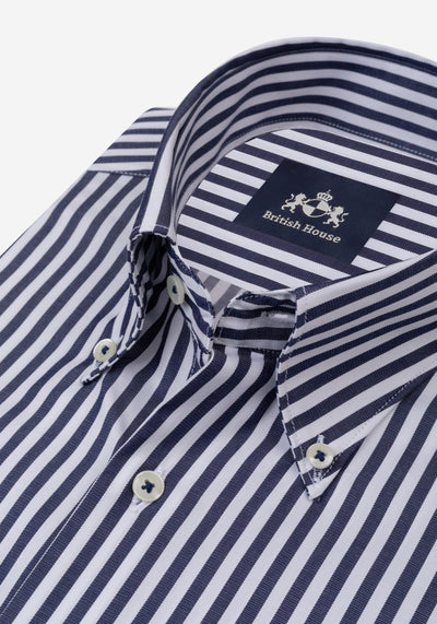 Admiral Navy Stripe Signature Twill Shirt