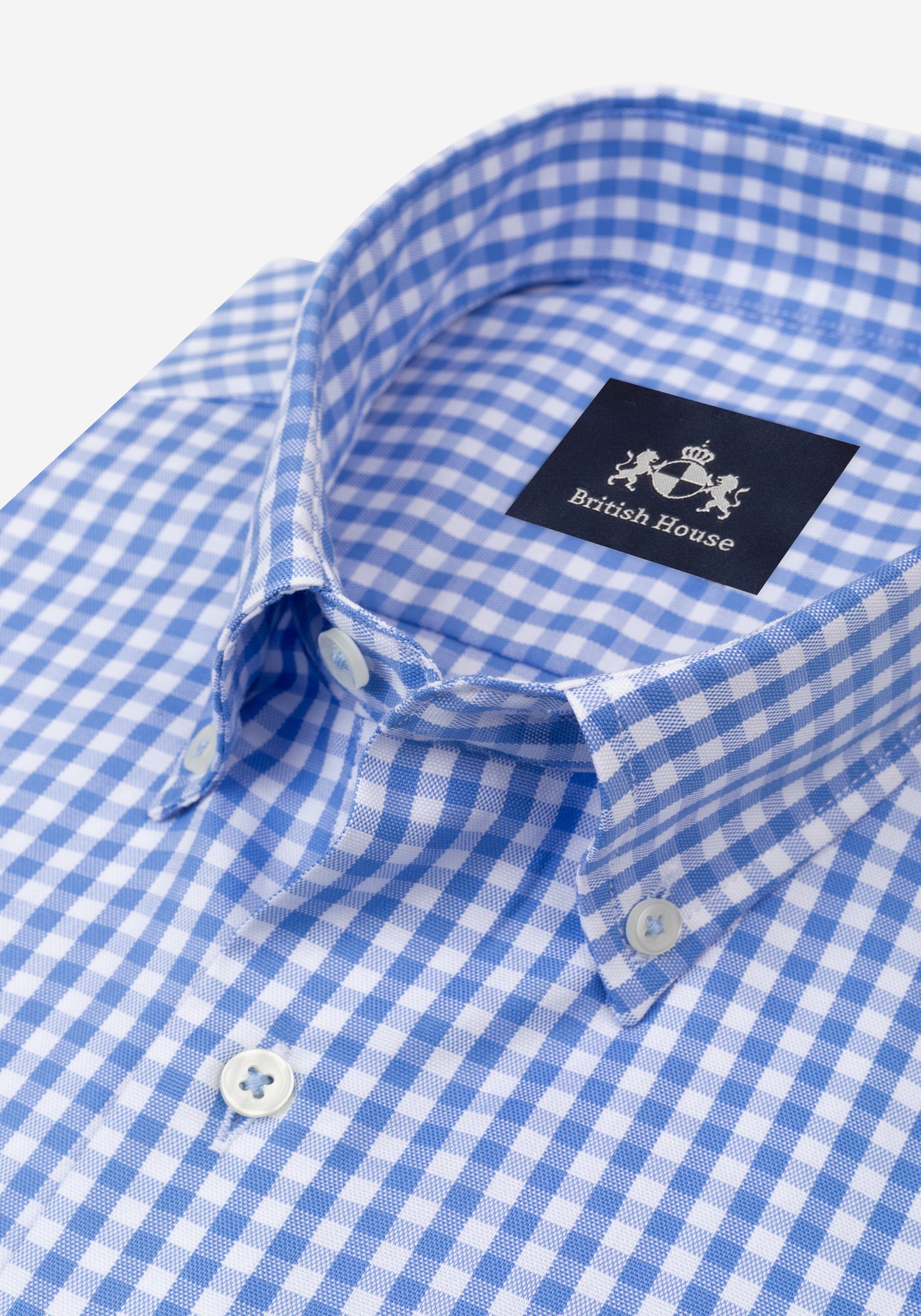 Pastel Blue Checked Oxford Shirt