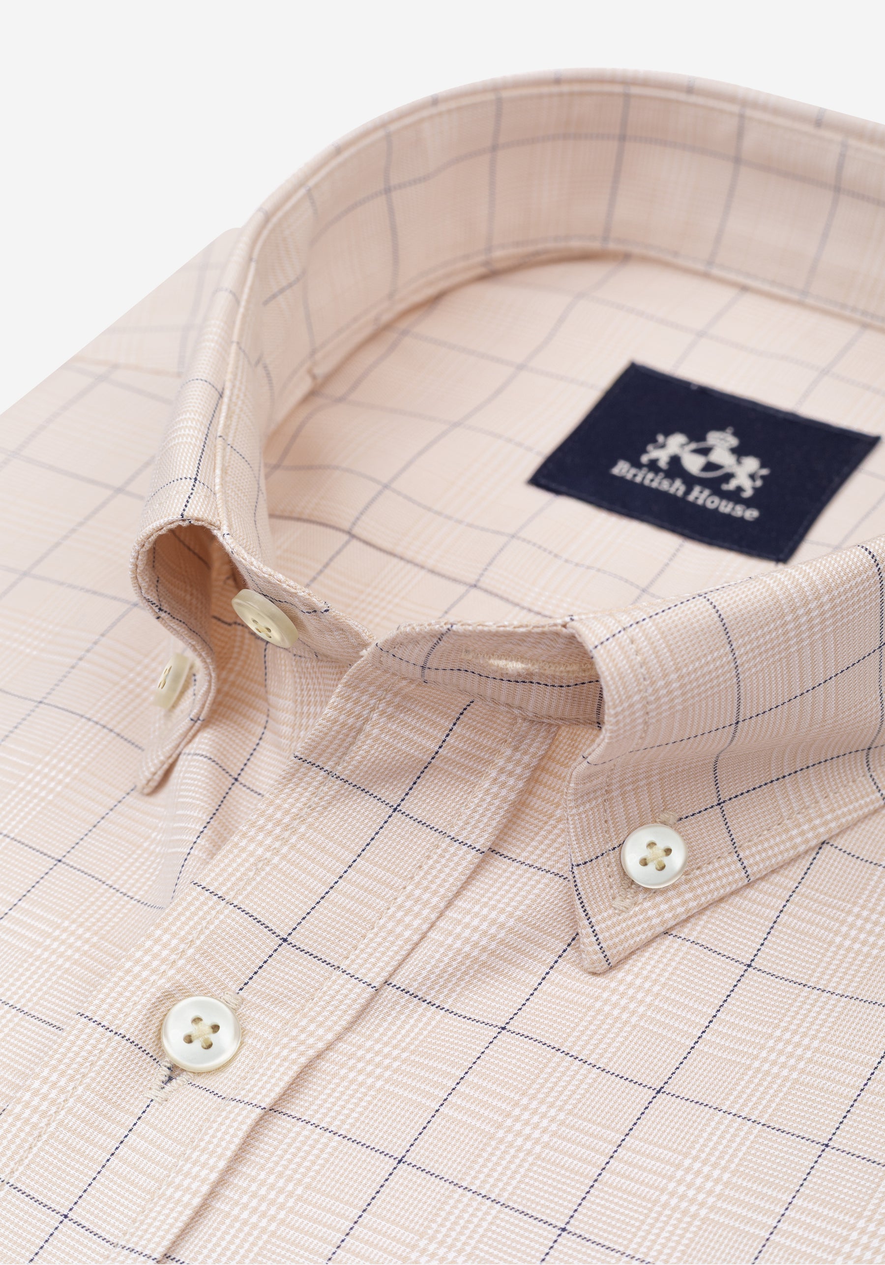 Como Beige Checked Signature Twill Shirt