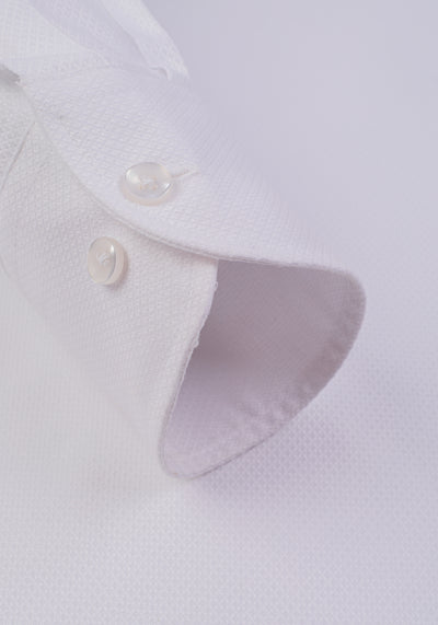 Pure White Basket Weave Shirt