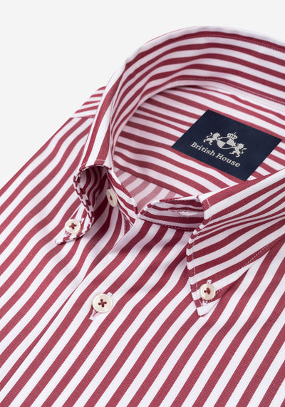 Claret Red Stripe Signature Twill Shirt