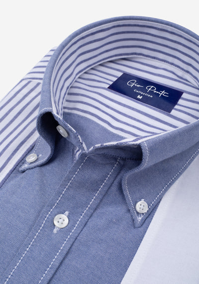 Navy Tri-Tone Oxford Shirt