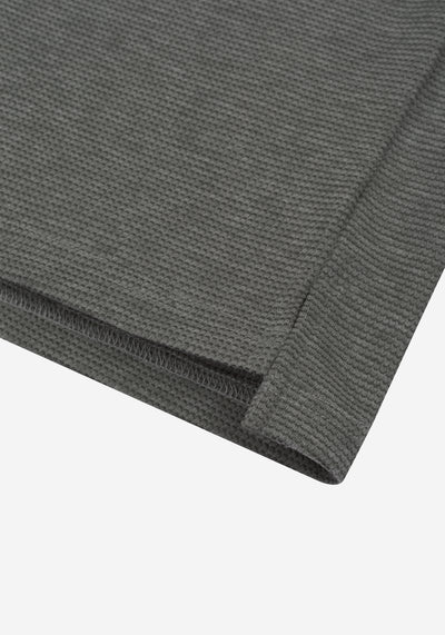 Muted Olive Waffle Polo Shirt