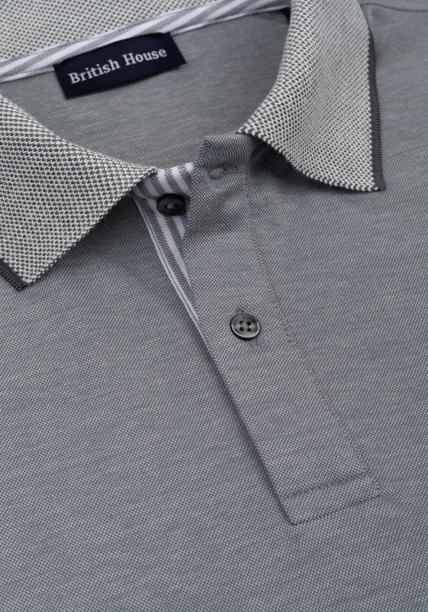 Stone Grey Cotton Polo Shirt