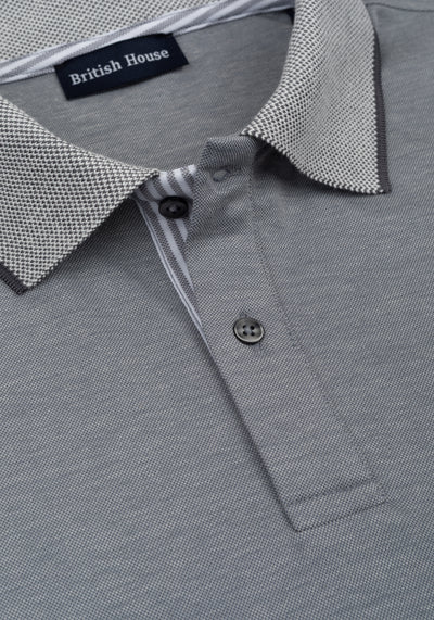 Stone Grey Cotton Polo Shirt