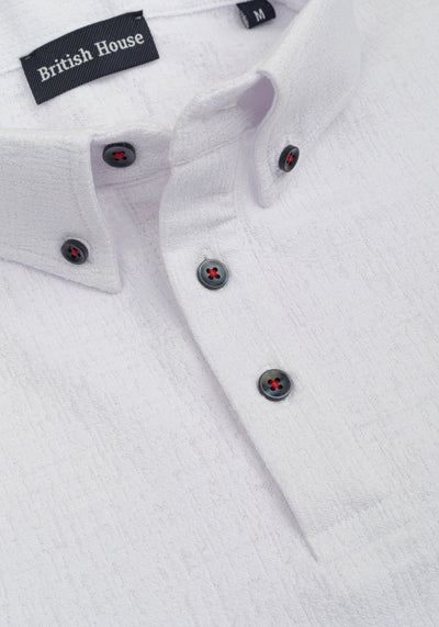 Feather White Jacquard Polo Shirt