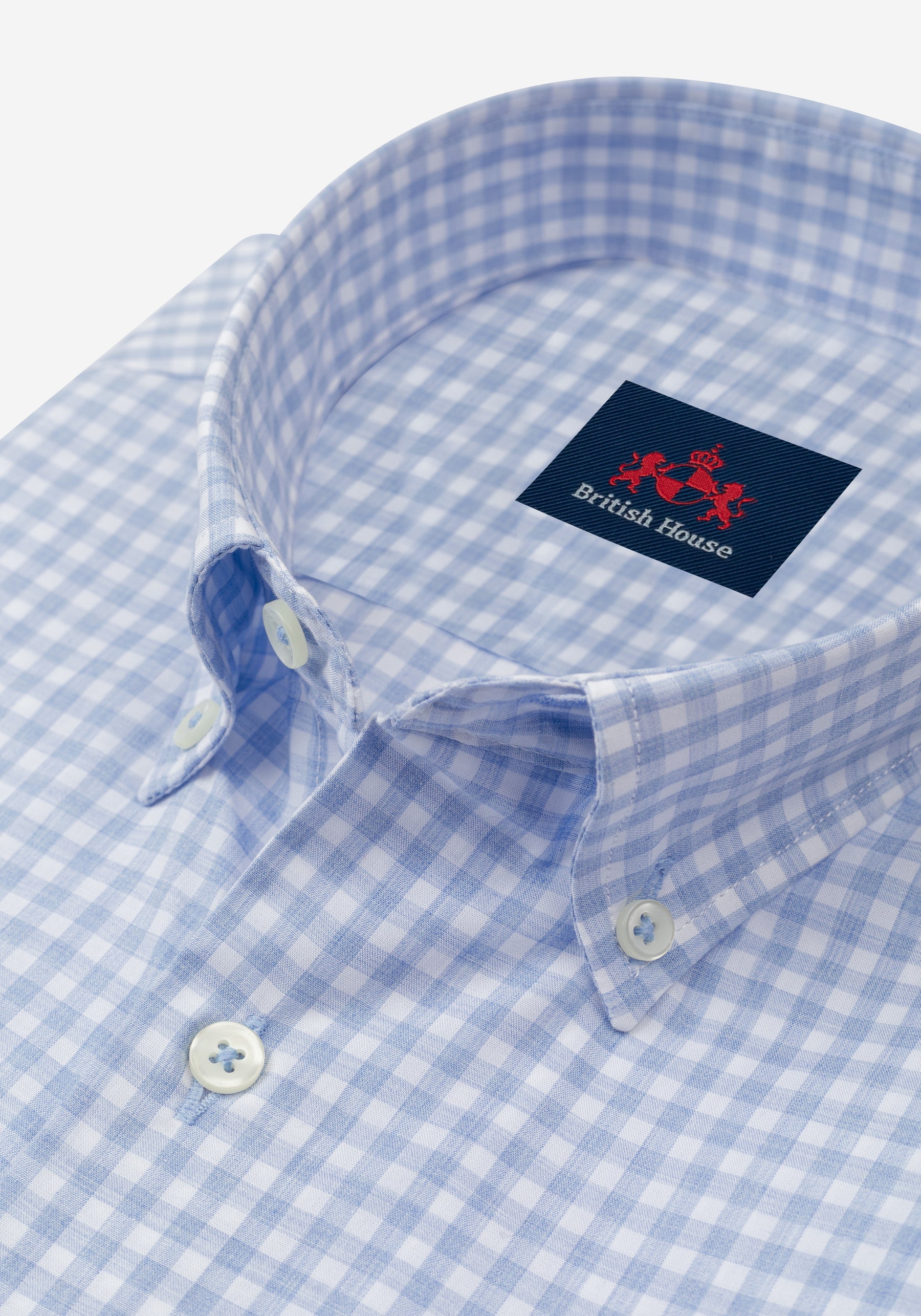 Periwinkle Blue Checked Poplin Shirt