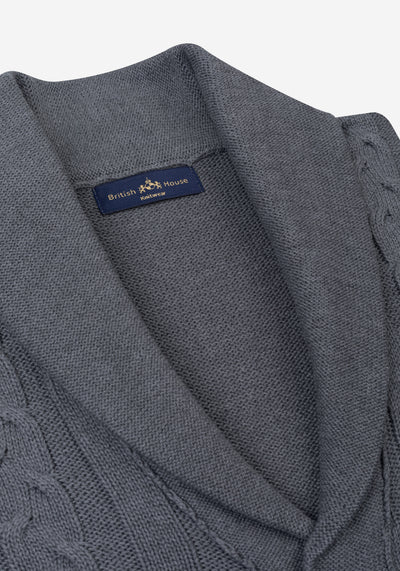 Flint Grey Heavy Knitted Cardigan