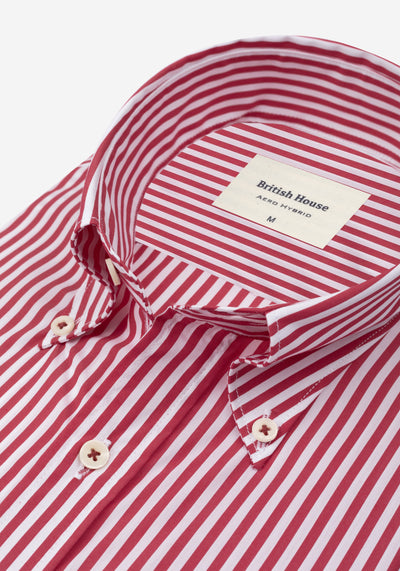 Scarlet Red Stripe Aero-Hybrid Shirt