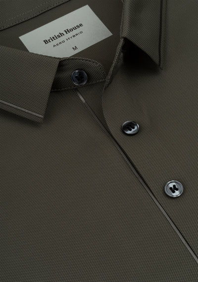 Dune Olive Aero-Hybrid Polo Shirt