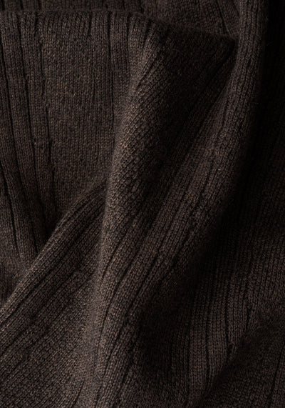 Cliff Brown Double-Zipped Merino Wool Blend Pullover