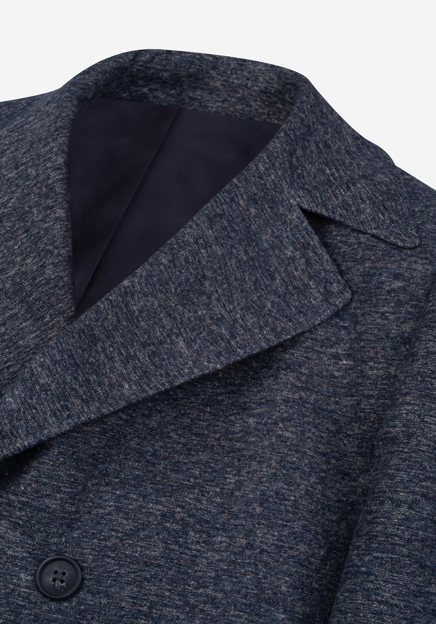 Dim Navy Double-Breasted Poly Coat
