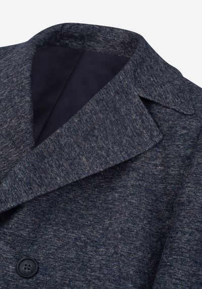 Dim Navy Double-Breasted Poly Coat