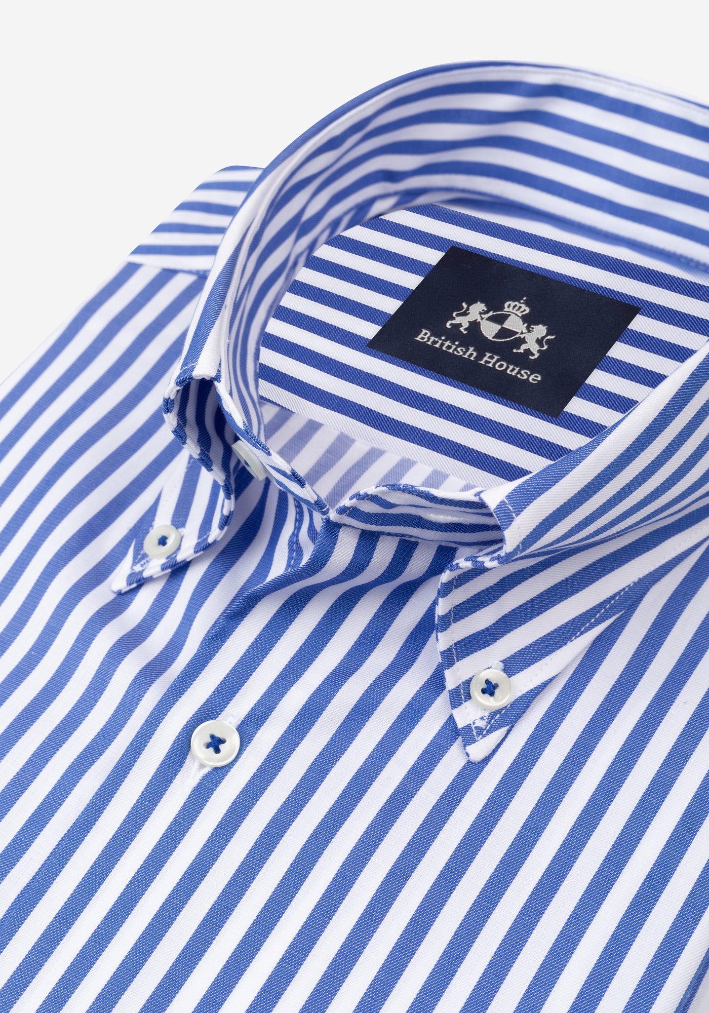 Vivid Blue Stripe Signature Twill Shirt