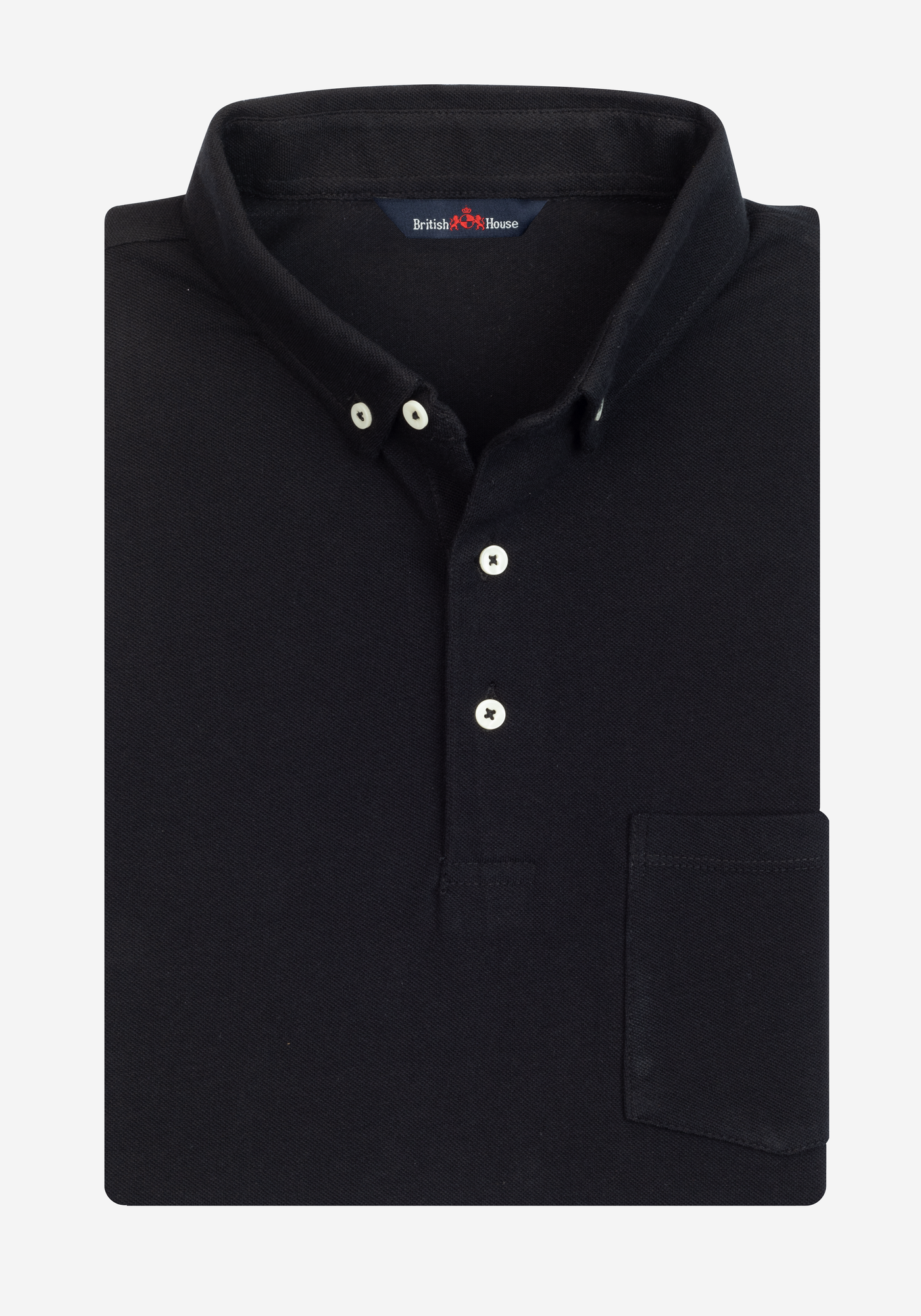Coal Black Cotton Polo Shirt