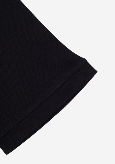 Coal Black Cotton Polo Shirt