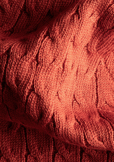 Rustic Orange Braided Turtle Neck Pullover