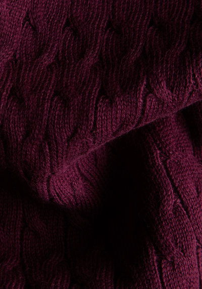 Dark Violet Braided Turtle Neck Pullover