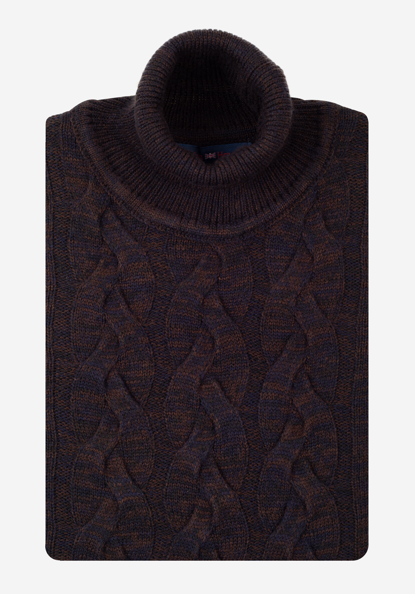 Copper Brown Braided Turtle Neck Pullover