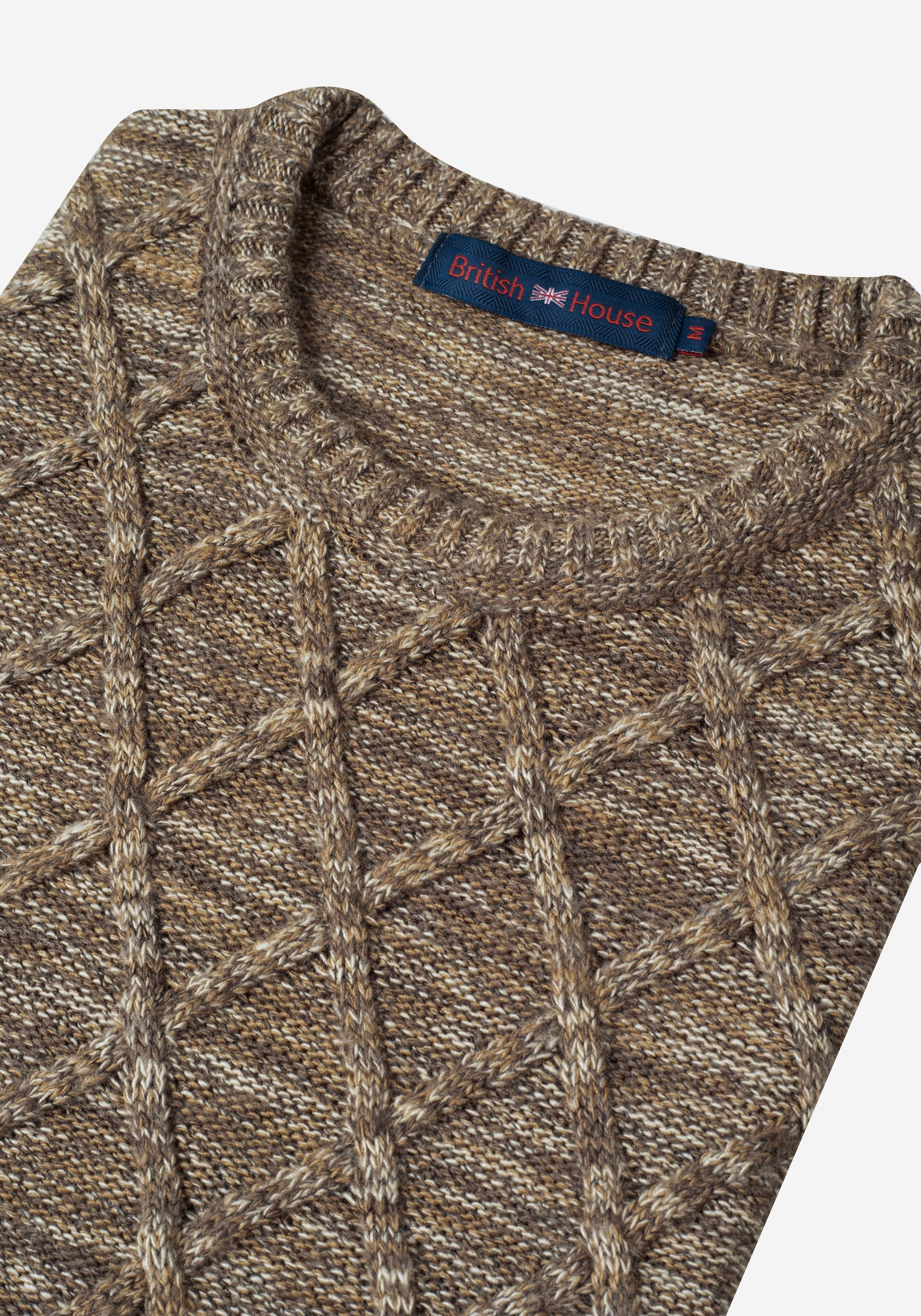 Velvet Beige Rhombus Pullover