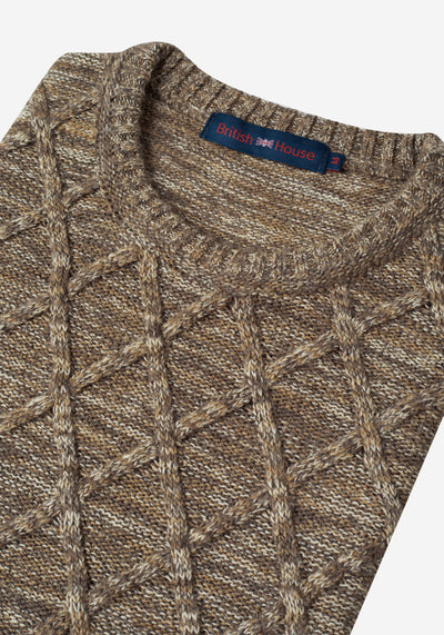 Velvet Beige Rhombus Pullover