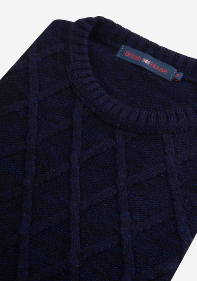 Space Navy Rhombus Pullover