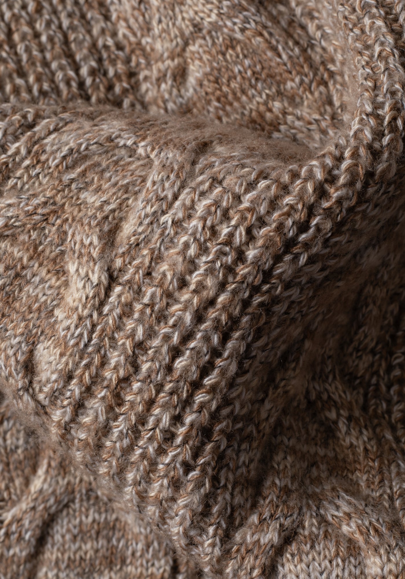 Dune Beige Braided Zipped Pullover
