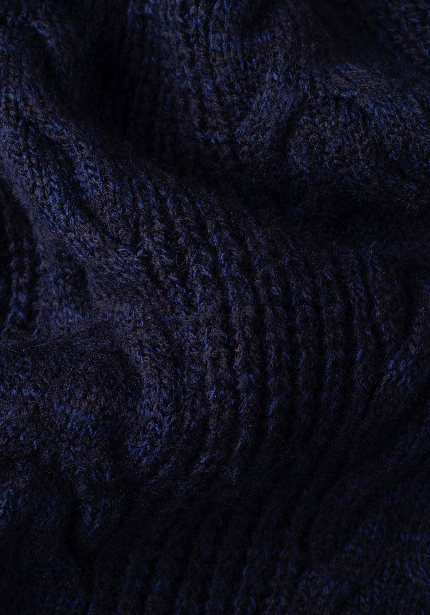 Obsidian Navy Braided Zipped Pullover