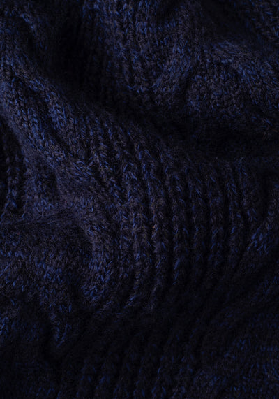 Obsidian Navy Braided Zipped Pullover