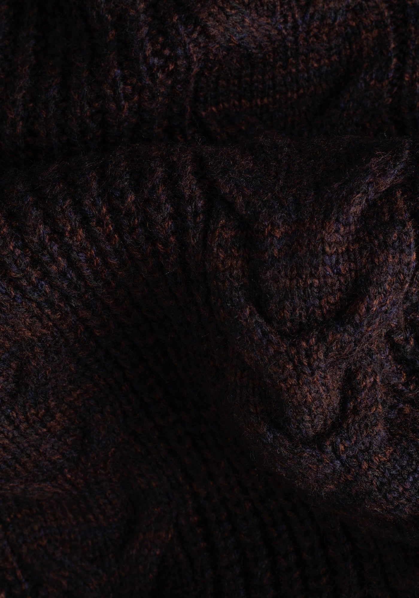 Copper Brown Braided Zipped Pullover