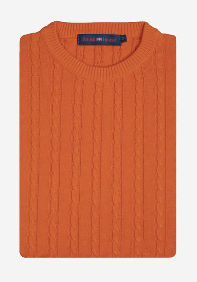Fire Orange Braided Pullover