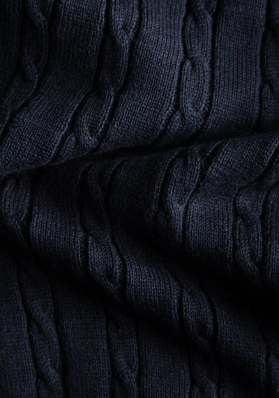 Marine Navy Braided Pullover
