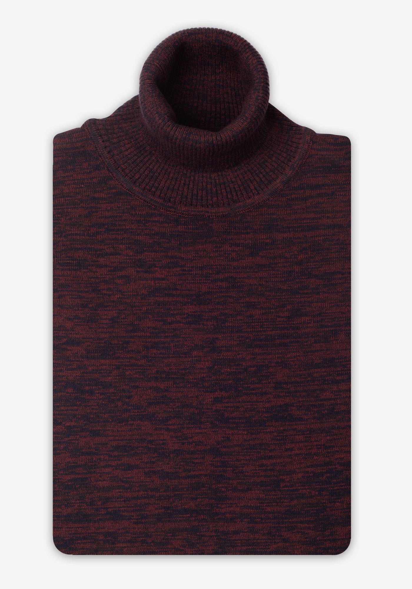 Faded Red Turtle Neck Melange Pullover